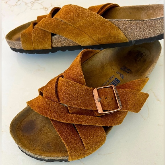 Birkenstock Other - Birkenstock Unisex Lugano Soft Footbed Suede Cross Strap Sandal / 41
